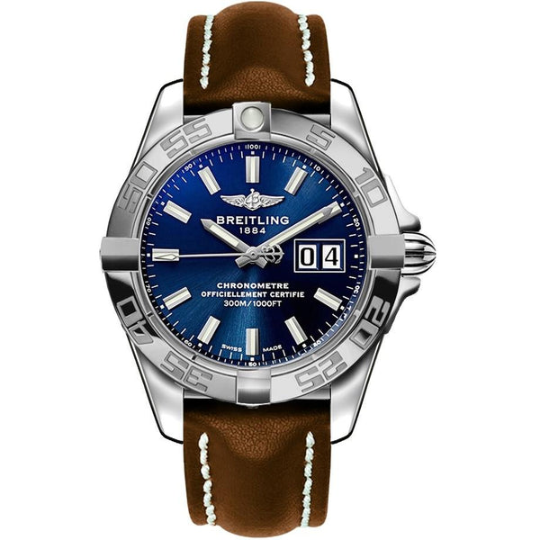 Breitling Men's A49350L2-C929-425X Galactic 41 Brown Leather Watch