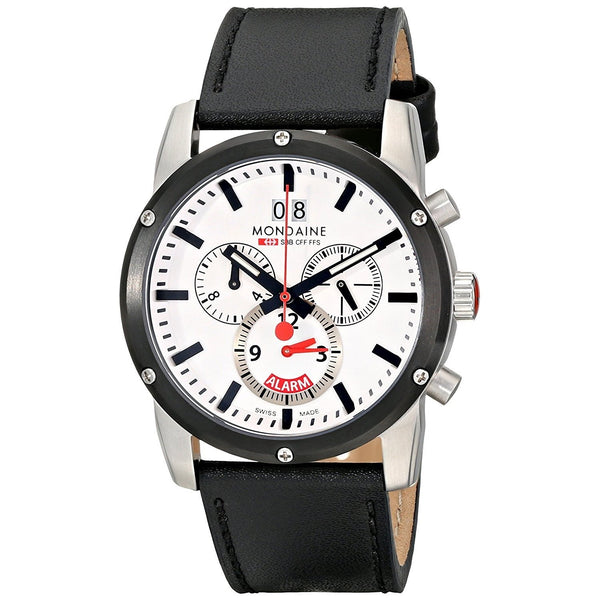 Mondaine Men's A692.30338.11SBB Sport II Chronograph Black Leather Watch