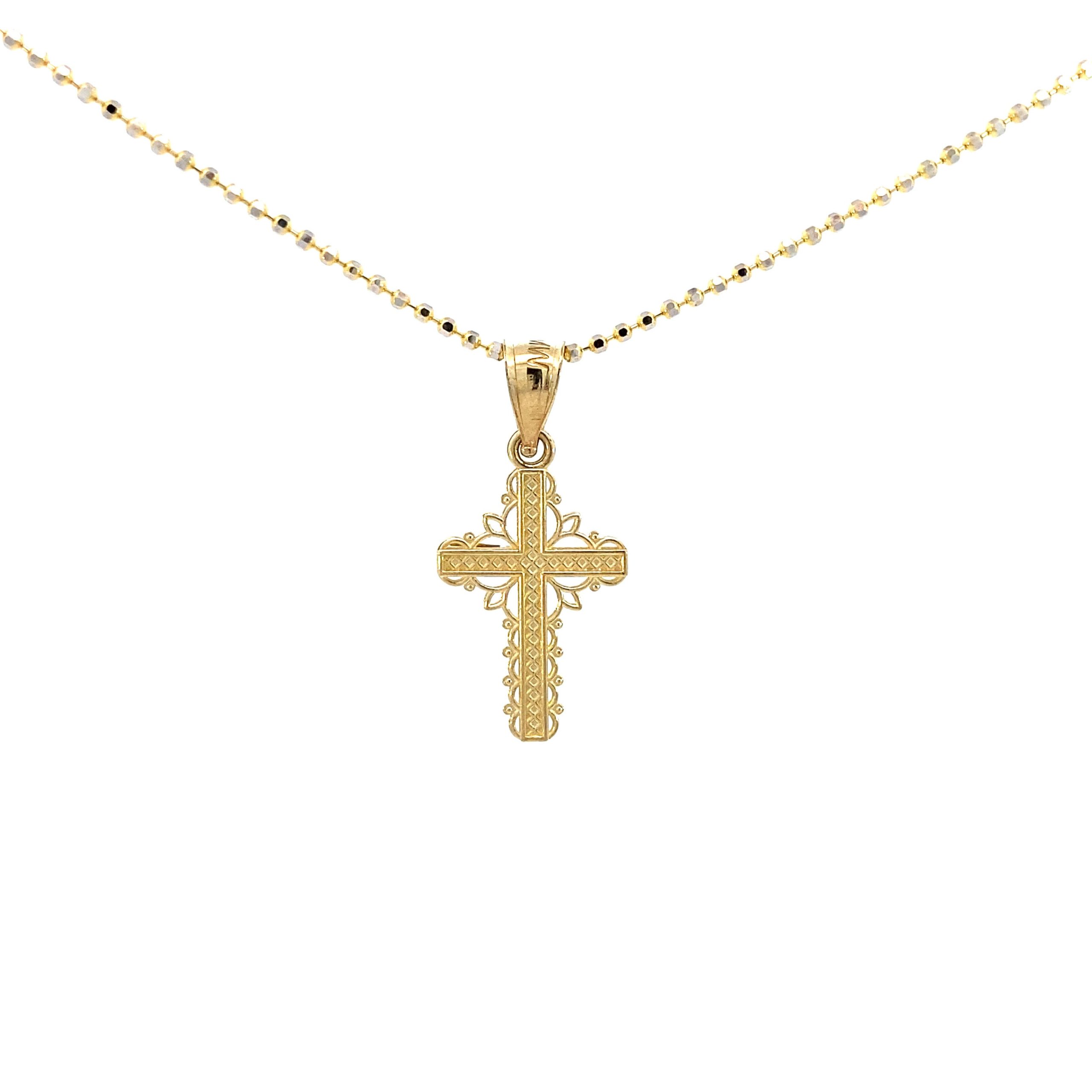 14K Gold Vintage Cross Pendant