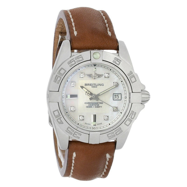 Breitling Women's A71356L2-A708-407X Galactic 32 Brown Leather Watch