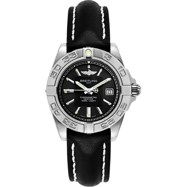 Breitling Women's A71356L2-BA10-780P Black Leather Watch