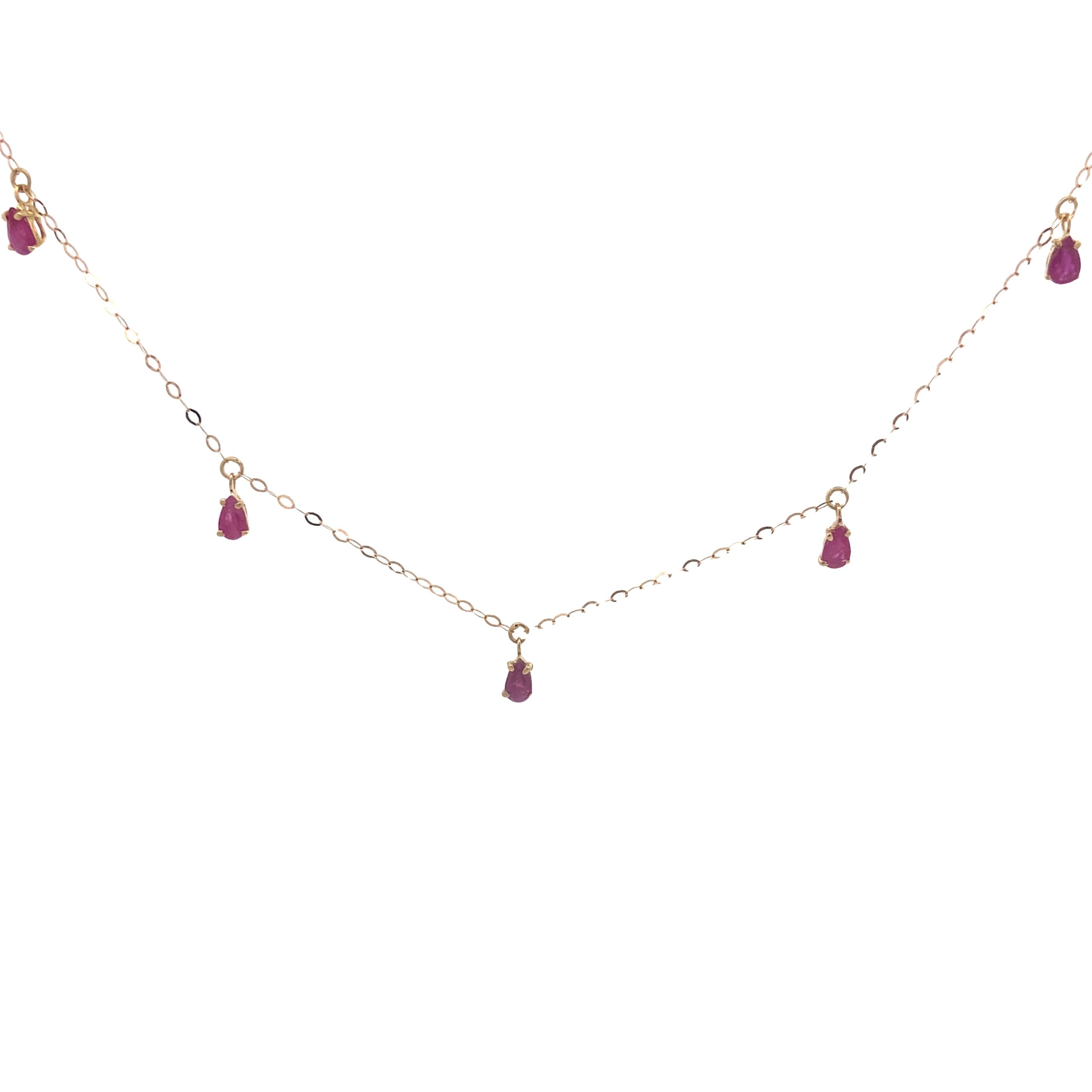 18K Gold RUBY Necklace