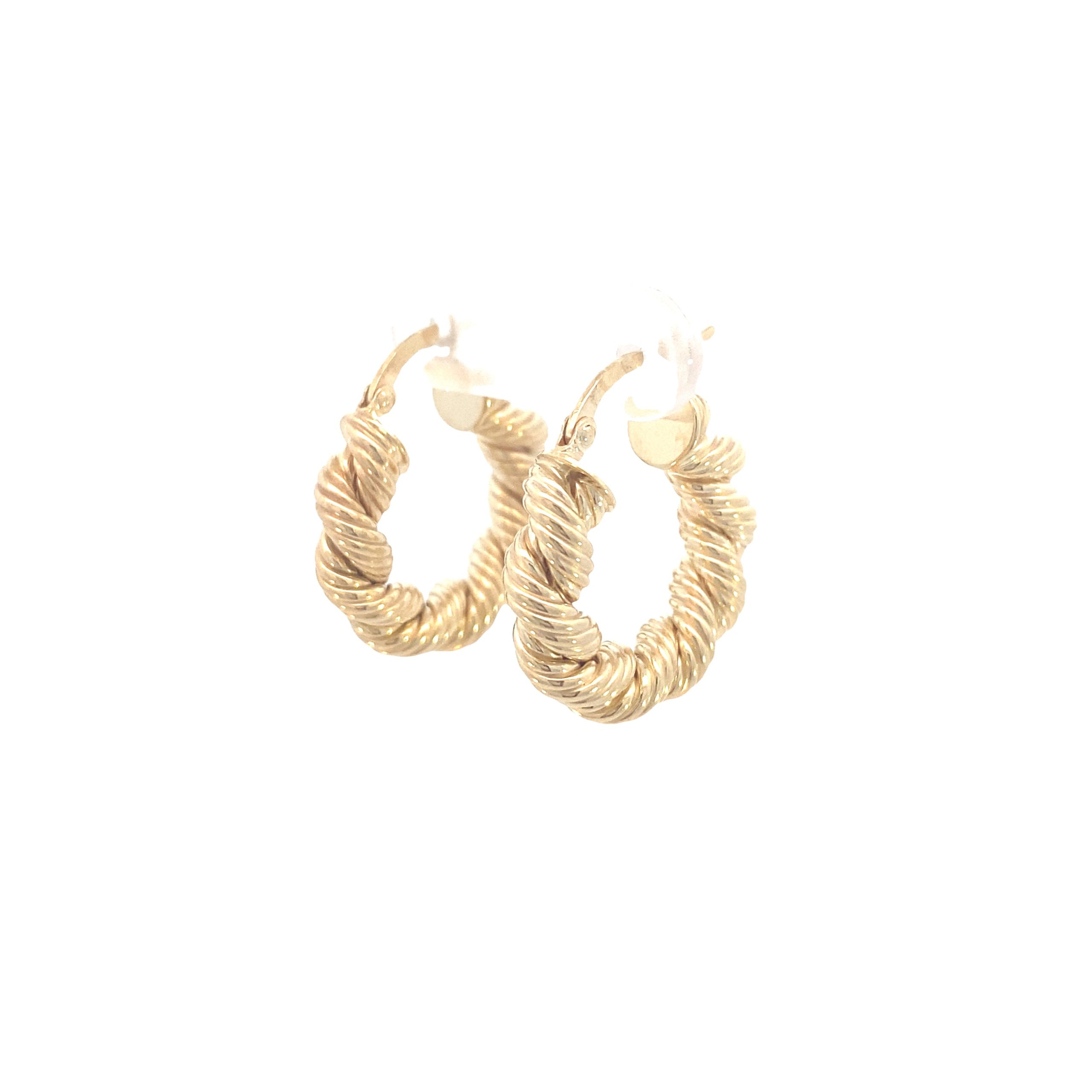 14k Gold Rope Twist Hoops