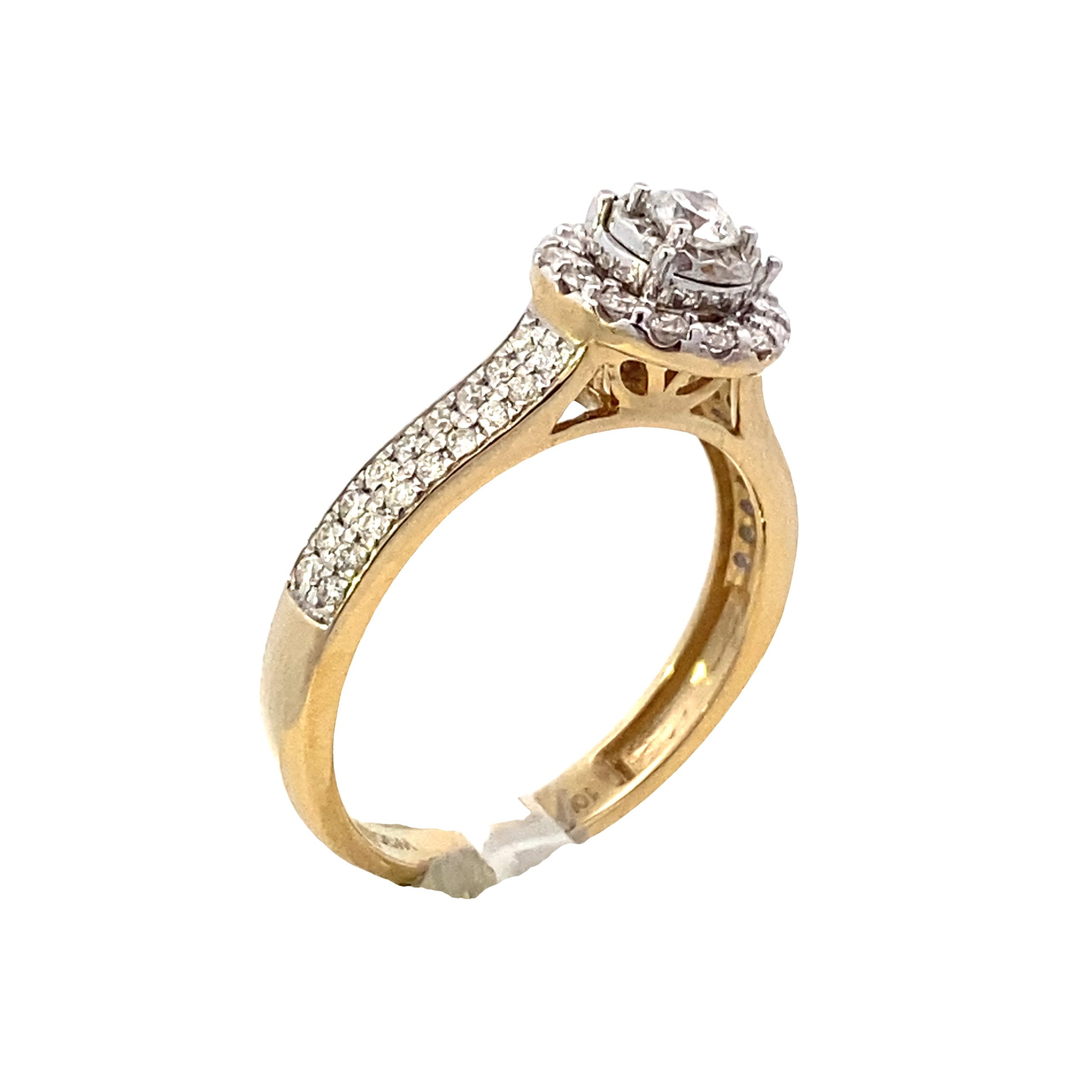 10K Gold Diamond Bridal Ring 0.50ct