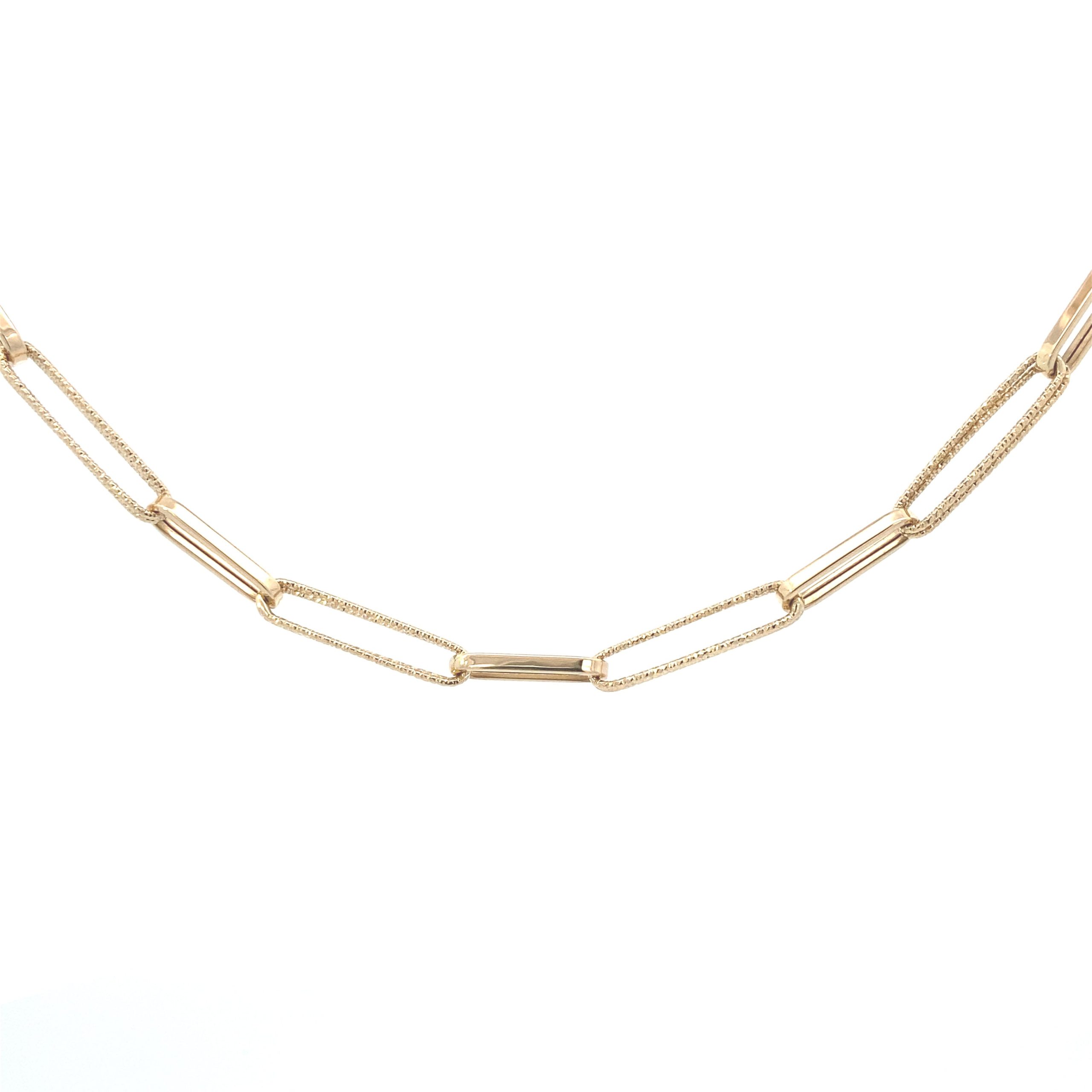 14K Gold Double Paper Clip Shine Necklace