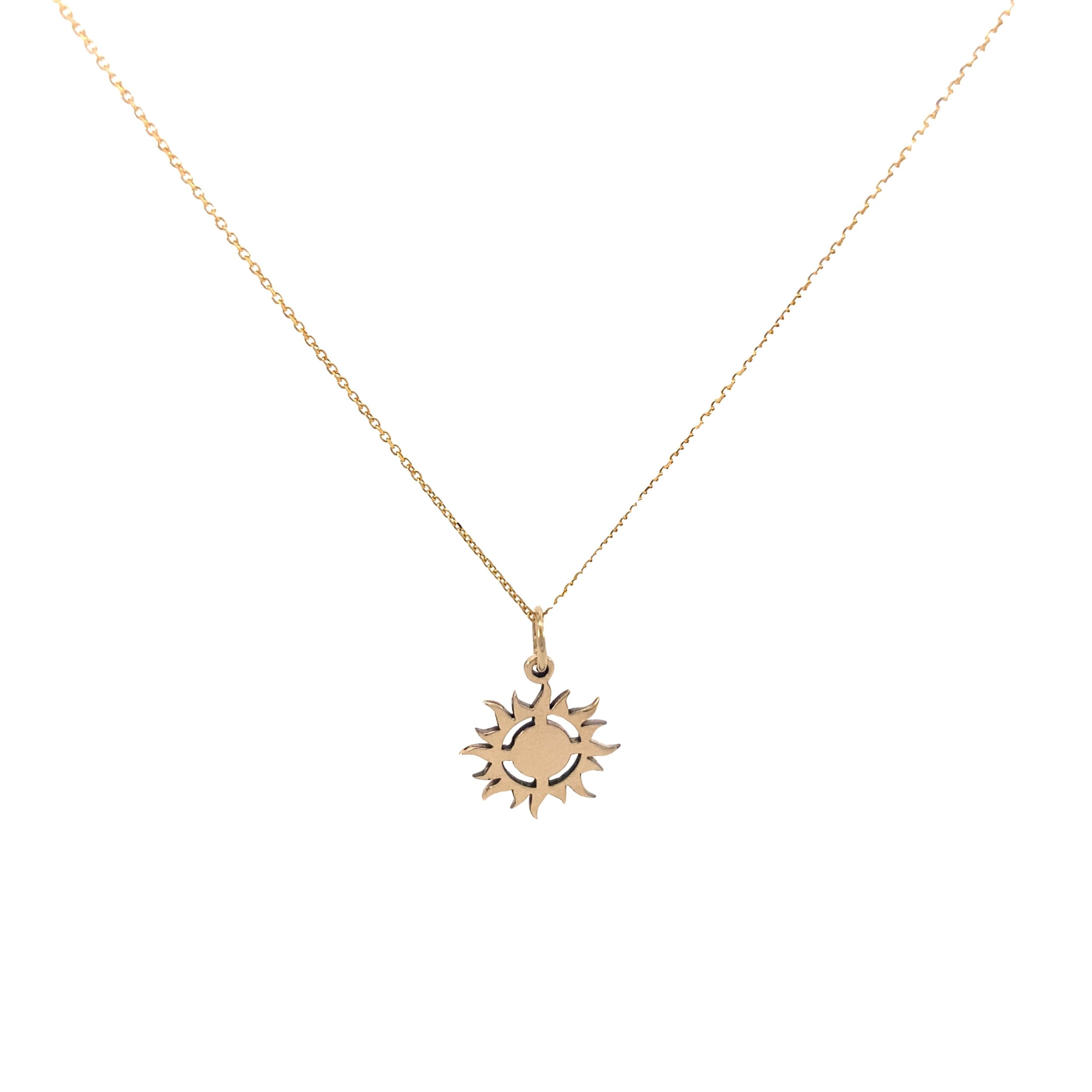 14K Gold Custom Sun Pendant