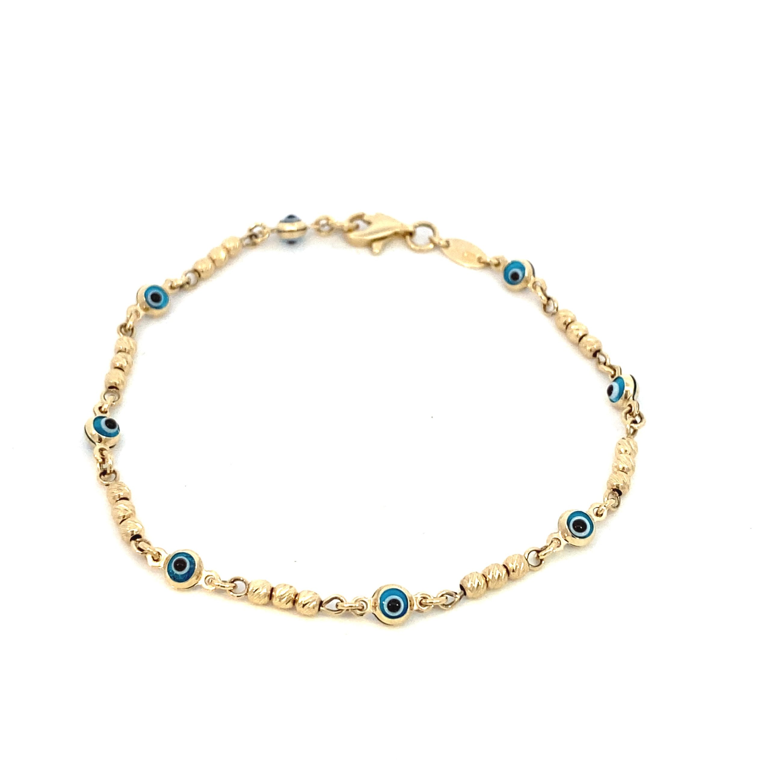 14K Gold Evil Eye Dots Bracelet