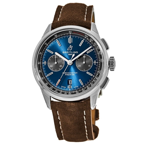 Breitling Men's AB0118A61C1X3 Premier B01 Chronograph Brown Leather Watch