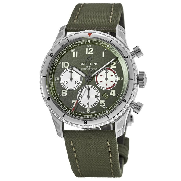 Breitling Men's AB01192A-L540-511X Aviator 8 Curtiss Warhawk Chronograph Green Canvas Watch