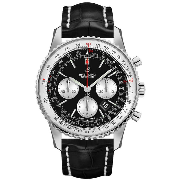 Breitling Men's AB012121-BG75-743P Navitimer 1 Chronograph Black Leather Watch
