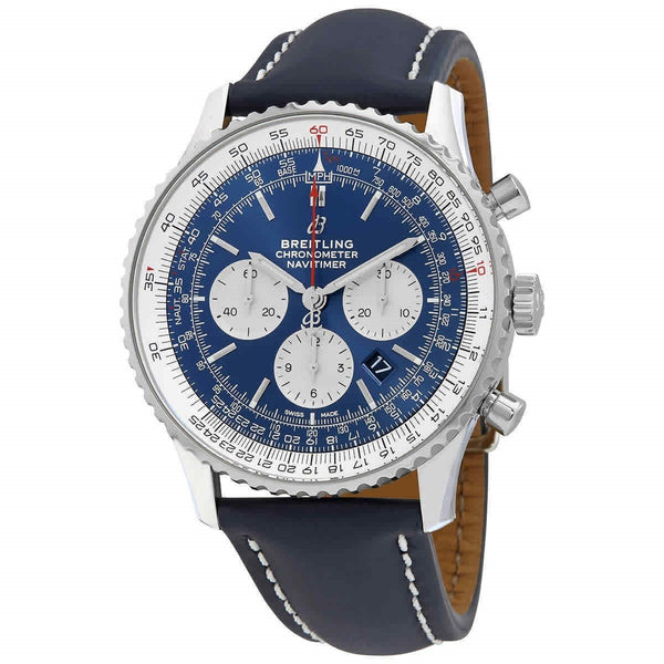 Breitling Men's AB0127211C1X2 Navitimer 1 Chronograph Blue Leather Watch