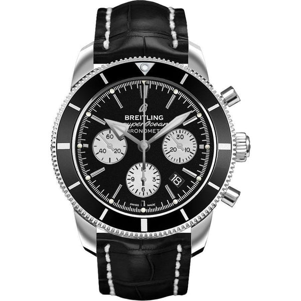 Breitling Men's AB016212-BG82-743P Superocean Heritage II Chronograph Black Leather Watch