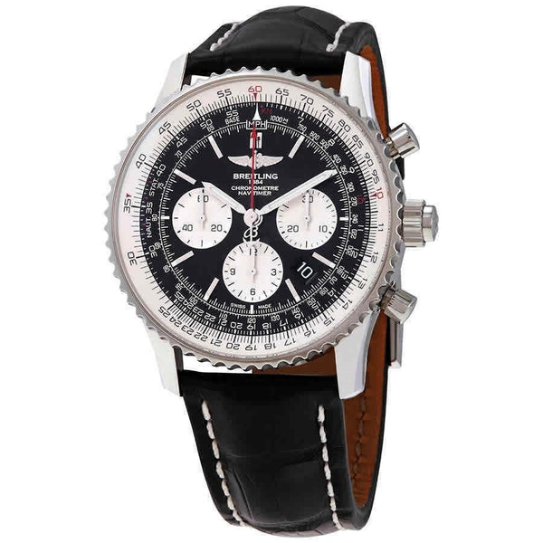 Breitling Men's AB031021-BF77-760P Navitimer 1 Chronograph Black Leather Watch