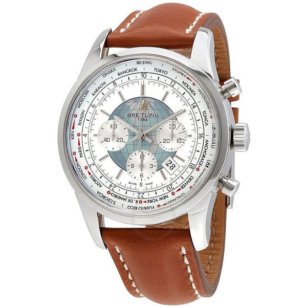 Breitling Men's AB0510U0-A732-439X Transocean Chronograph Unitime Chronograph Brown Leather Watch