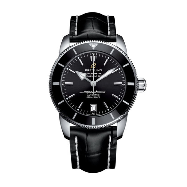 Breitling Men's AB201012-BF73-743P Superocean Heritage II Black Leather Watch