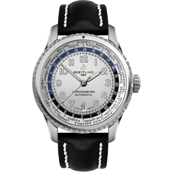 Breitling Men's AB3521U0-G838-435X Aviator 8 Unitime Black Leather Watch