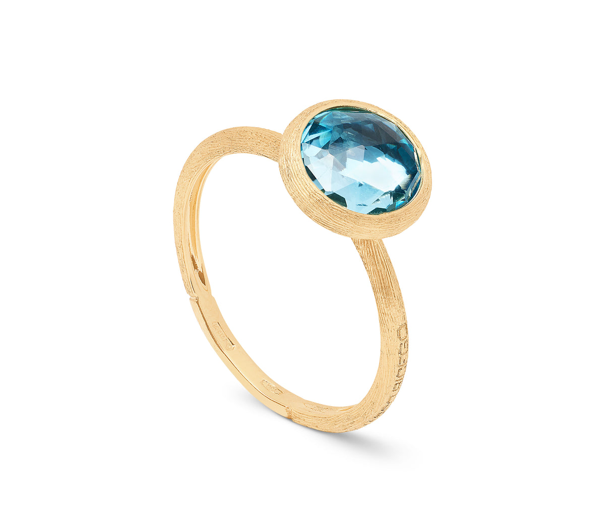 18K YELLOW GOLD BLUE TOPAZ RING FROM THE JAIPUR COLLECTION