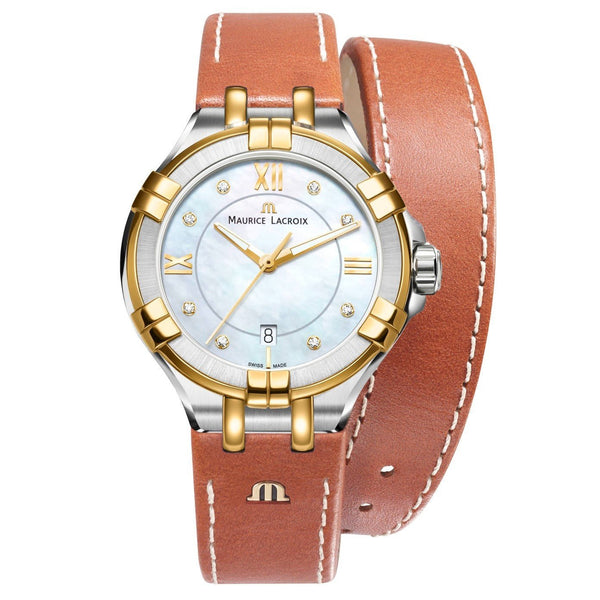 Maurice Lacroix Women's AI1004-PVY11-171 Aikon Brown Leather Watch