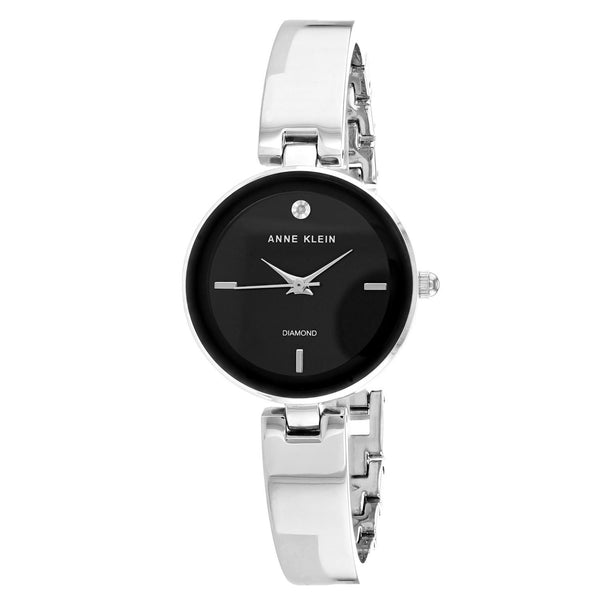 Anne Klein Women's AK-2493BKSV Classic Diamond Stainless Steel Watch