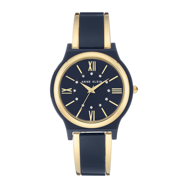 Anne Klein Women's AK-2678NVGB Classic Crystal Two-Tone Stainless Steel Watch