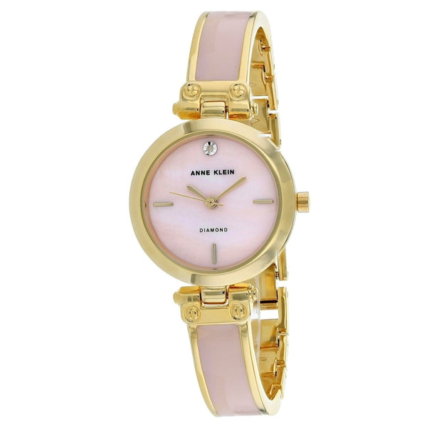 Anne Klein Women's AK-2694PKGB Classic Diamond Pink and Gold-Tone Stainless Steel and Ceramic Watch