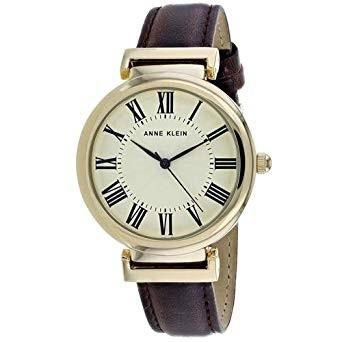 Anne Klein Women's AK-2764CRBN Classic Brown Leather Watch