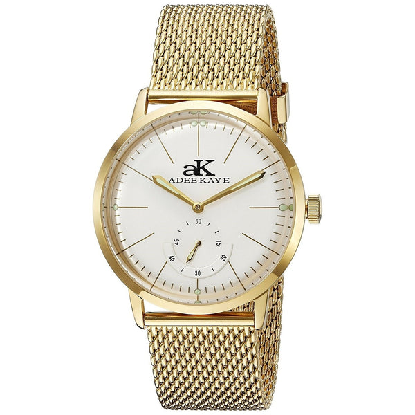 Adee Kaye Men's AK9044-MG Adore Gold-Tone Leather Watch
