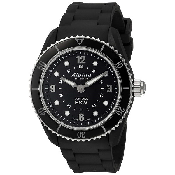 Alpina Women's AL-281BS3V6 Comtesse Black Silicone Watch