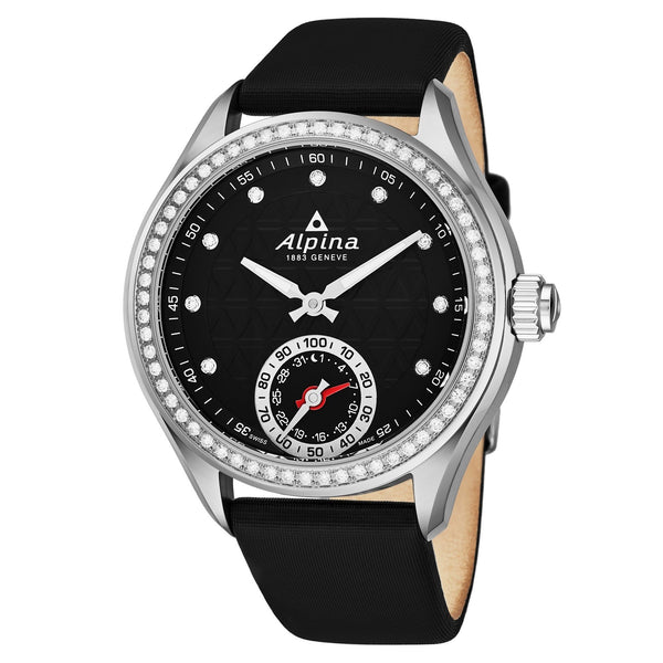 Alpina Women's AL-285BTD3CD6 Horological Smartwatch Black Leather Watch