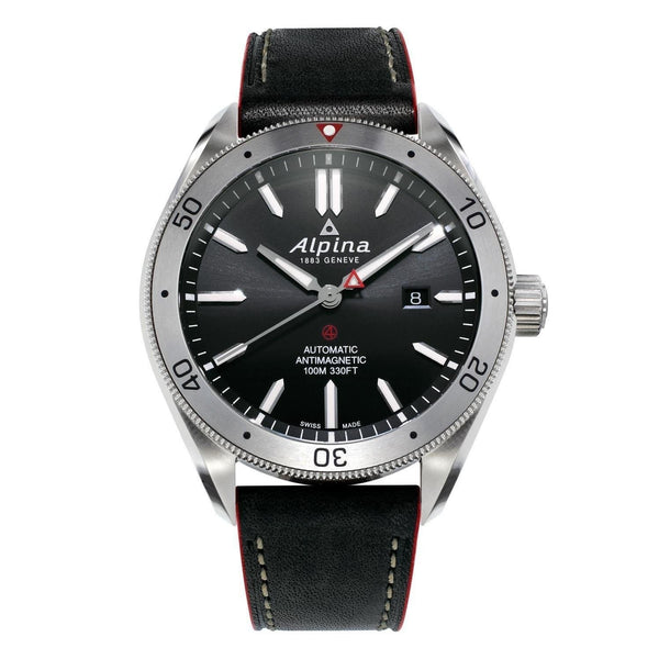 Alpina Men's AL-525BS5AQ6 Alpiner 4 Black Leather Watch
