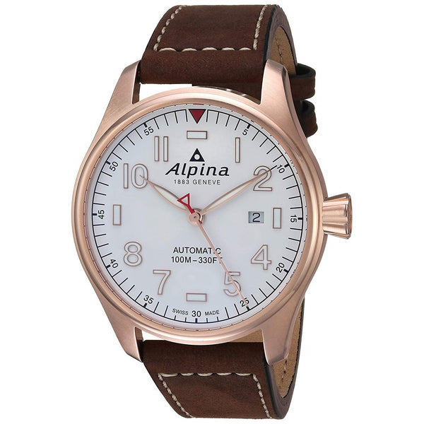 Alpina Men's AL-525S4S4 Startimer Pilot Brown Leather Watch