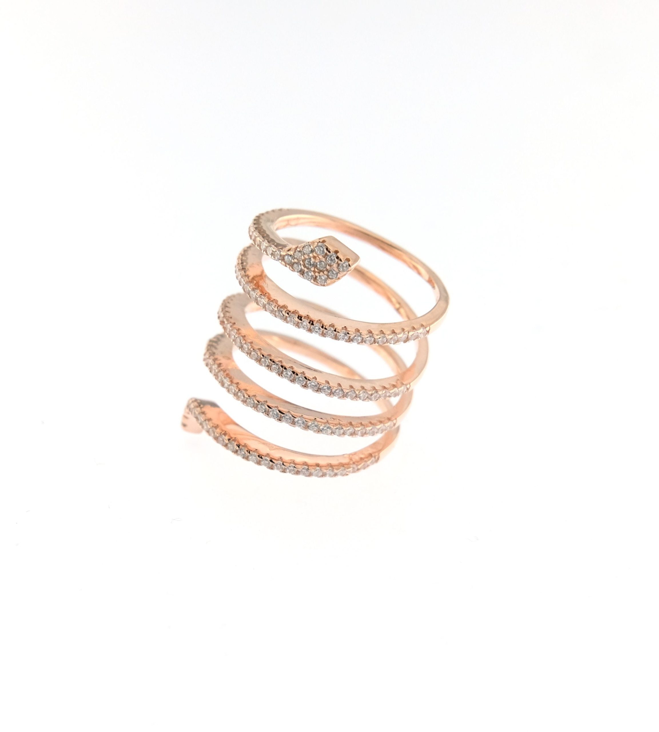 Marcello Pane Snake Rose Gold Ring 925