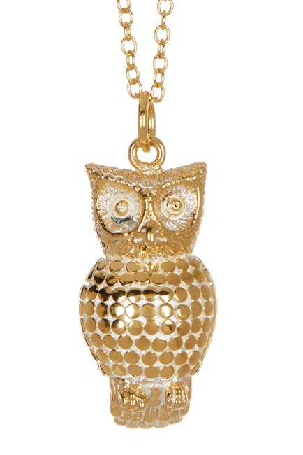 Owl Pendant Necklace (Gold)