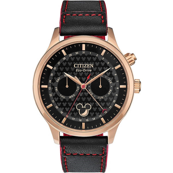 Citizen Men's AP1053-23W Mickey Mouse Black Leather Watch