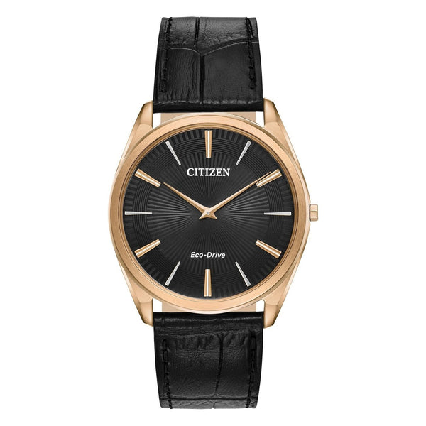 Citizen Men's AR3073-06E Eco-Drive Stiletto Black Leather Watch