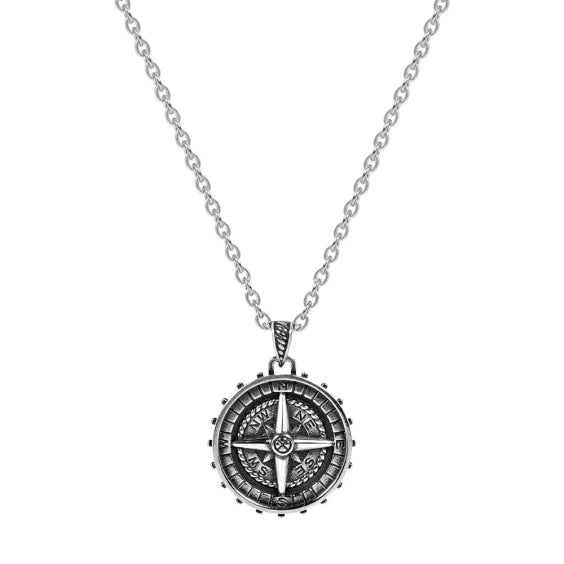 Steel Compass Pendant