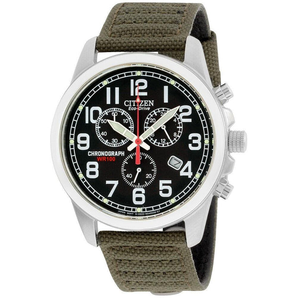 Citizen Men's AT0200-05E Chandler Chronograph Green Canvas Watch
