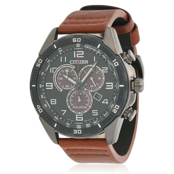 Citizen Men's AT2447-01E AR Chronograph Brown Leather Watch