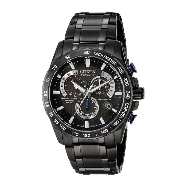 Citizen Men's AT4007-54E Perpetual Chrono A-T Chronograph Black Stainless Steel Watch