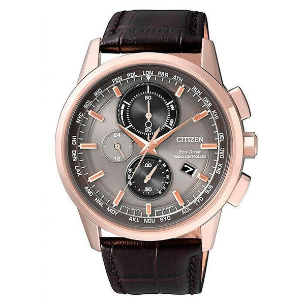Citizen Men's AT8113-12H Eco-Drive Chronograph Brown Leather Watch