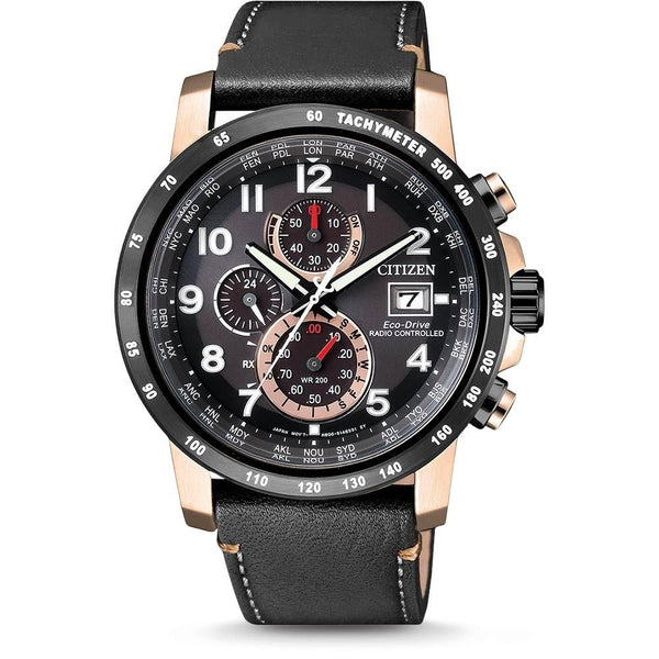 Citizen Men's AT8126-02E Eco-Drive Chronograph Black Leather Watch