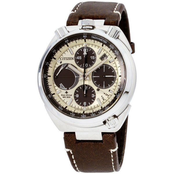 Citizen Men's AV0079-01A Promaster Bullhead Tsuno Chronograph Brown Leather Watch