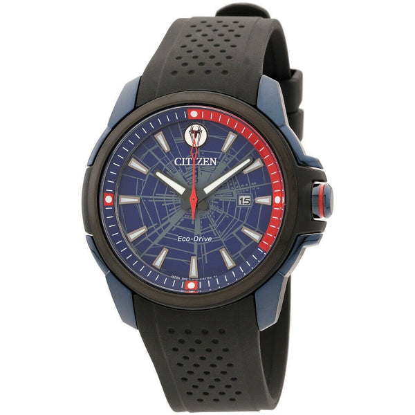 Citizen Men's AW1156-01W Spider-Man Black Polyurethane Watch