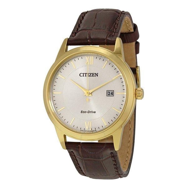 Citizen Men's AW1232-04A Eco-Drive Brown Leather Watch