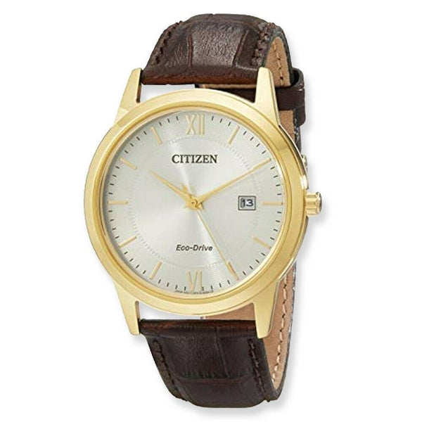Citizen Men's AW1232-12A Eco-Drive Brown Leather Watch