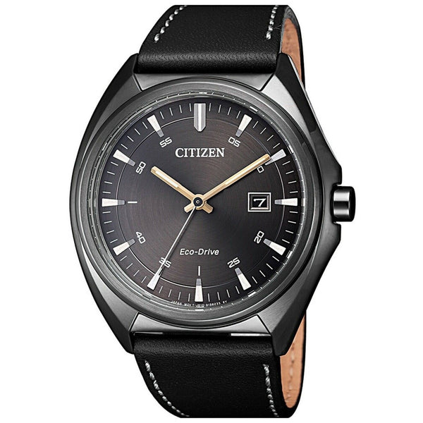 Citizen Men's AW1577-11H Eco-Drive Black Leather Watch