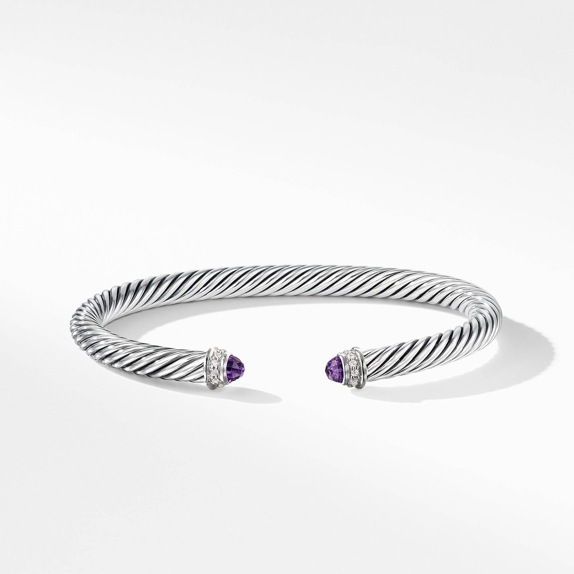 David Yurman Cable Classics Bracelet with Amethyst and Diamonds- B03934 SSAAMDIM
