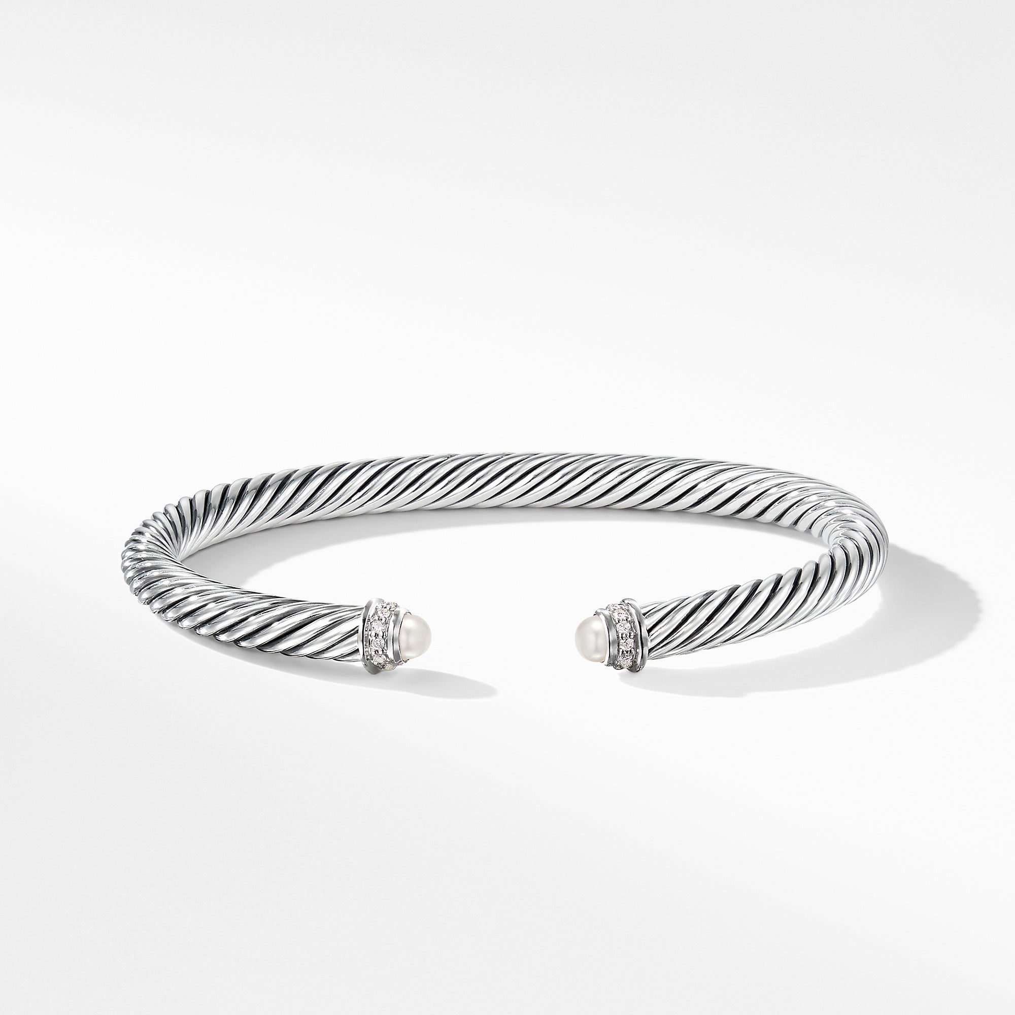 David Yurman Cable Classics Collection® Bracelet with Pearls and Diamonds- B03934 SSDPEDIM
