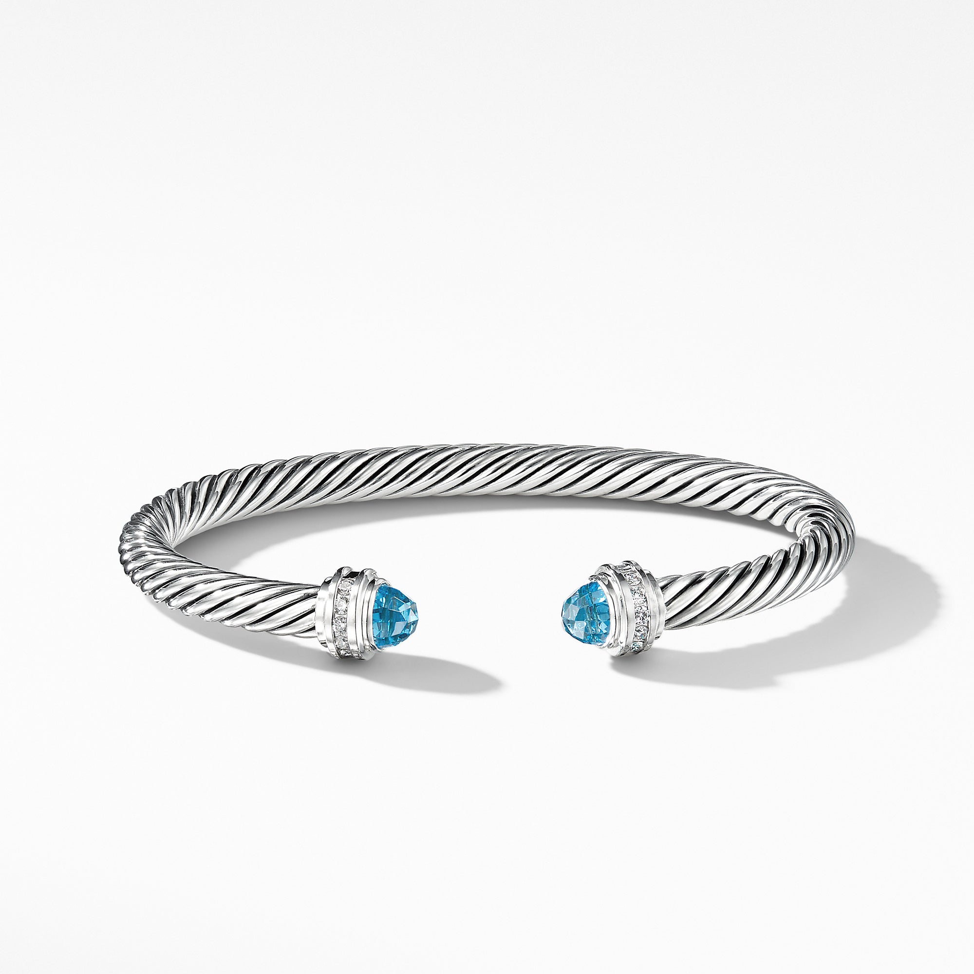 David Yurman Cable Classics Collection® Bracelet with Blue Topaz and Diamonds- B04182 SSABTDIM