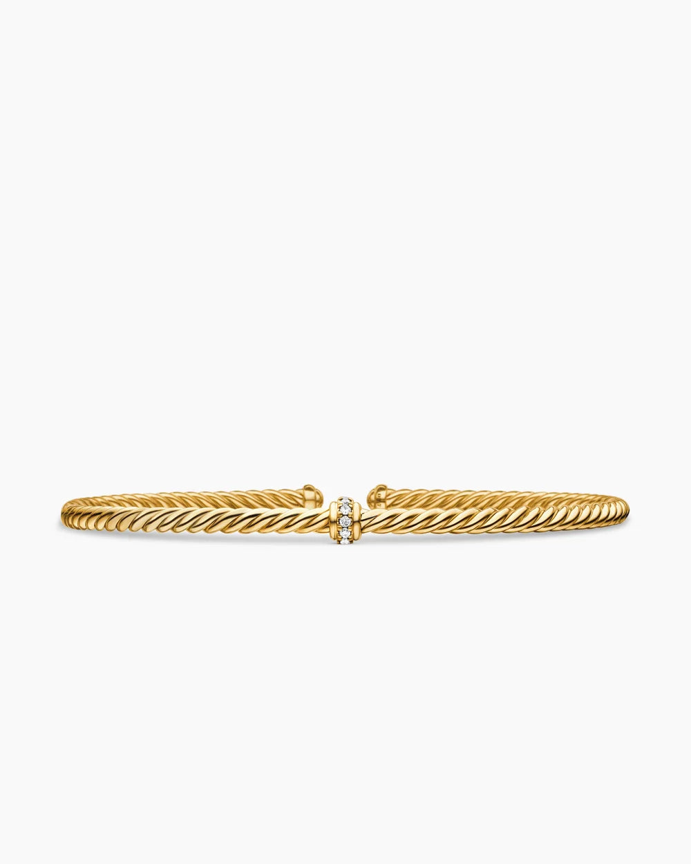 CLASSIC CABLESPIRA® STATION BRACELET 18K Yellow Gold with Diamonds, 3mm